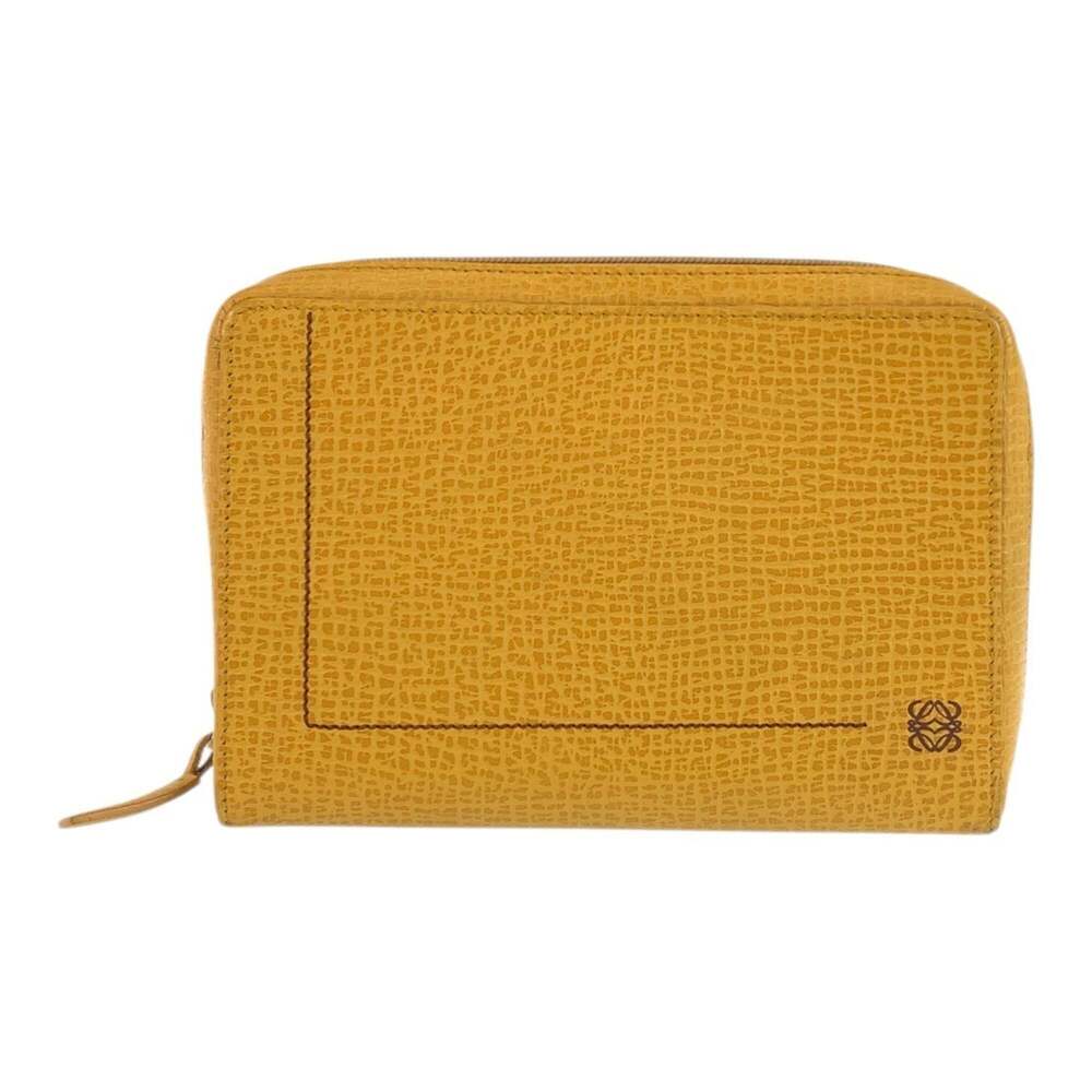 LOEWE Anagram Yellow Leather L12 Handbag Pouch Cosmetic for Women